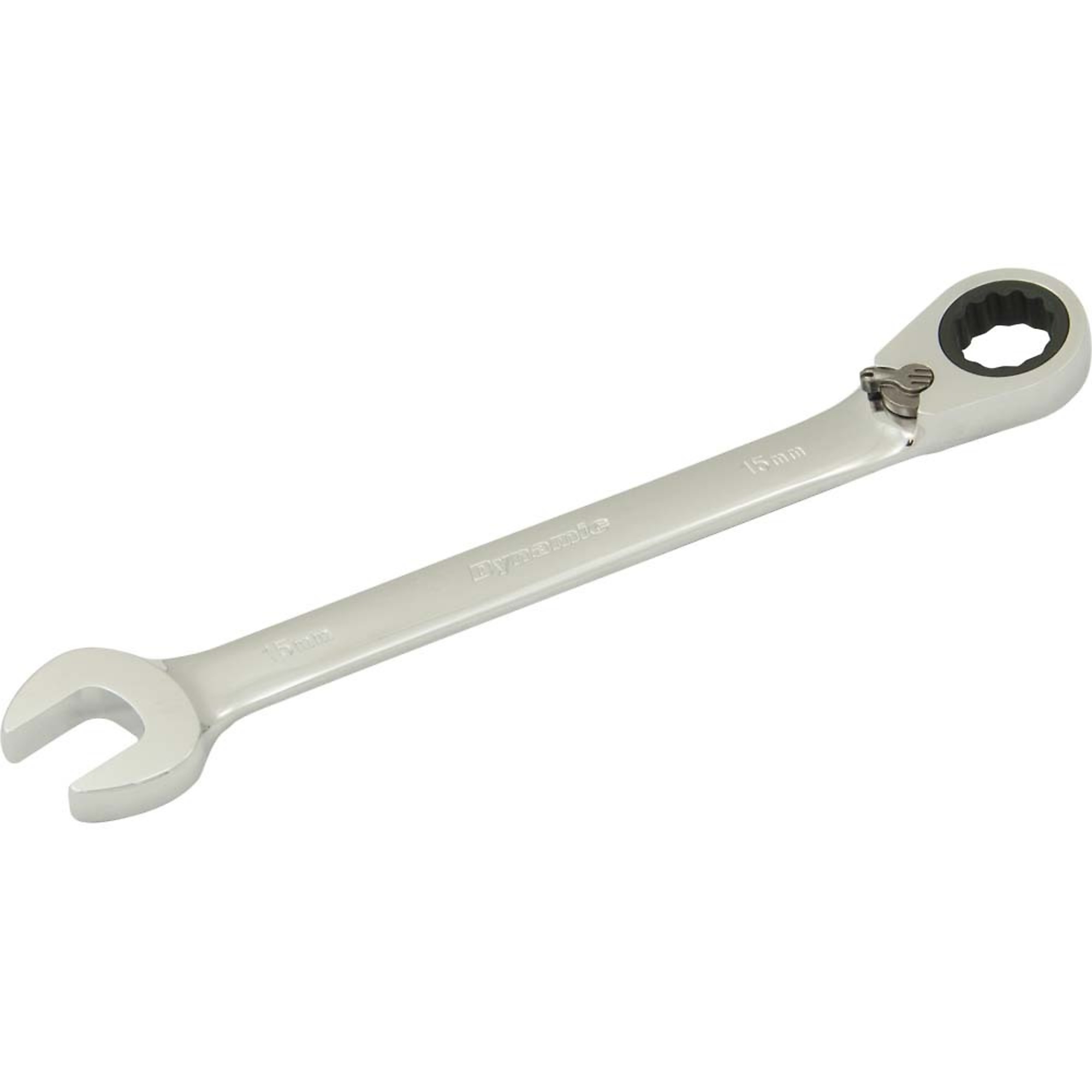 Dynamic Tools 15mm Reversible Combination Ratcheting Wrench